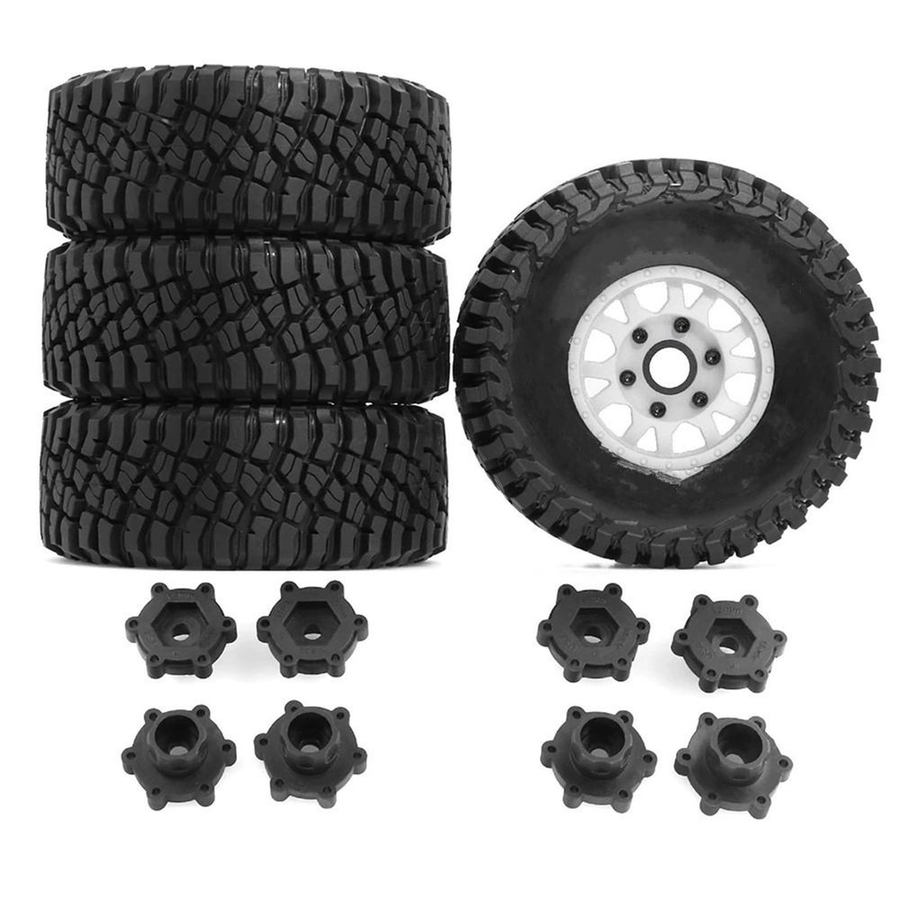 RC Crawlers Models for ARRMA for Mojave for TRAXXAS for UDR for Yikong DF7 for FS 126mm Truck Tire for Desert Short Coursewith 12/14/17mm Wheel Hex RC Car(White)
