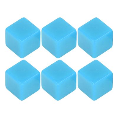 ToysCentral Basics Dice Set, 6Pcs Plastic Hexahedral Cubes, Customizable Paintable Cubes for Classroom Crafts, Board Games & Math Teaching, Ideal for DIY Educational Activities (Blue)