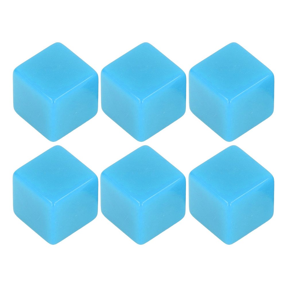 ToysCentral Basics Dice Set, 6Pcs Plastic Hexahedral Cubes, Customizable Paintable Cubes for Classroom Crafts, Board Games & Math Teaching, Ideal for DIY Educational Activities (Blue)