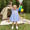 Foidiccx Toddler Baby Girl 4th of July Dress Puff Short Sleeve Doll Collar Independence Day Outfit Summer Little Kid Clothes (Blue god Bless the USA American Flag Plaid, 2-3 Years) view 3