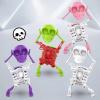 3D Printed Dancing Skeleton Toy, Wind Up Mechanical Wobble Skull Figurin*, Funny Shaking Skeleton Prank Toy, Automatic Swing Desktop Fidget Ornament for Halloween Party Gift (Purple) view 4