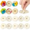 POPETPOP 40 Pieces Wood Spinning Tops for Kids, DIY Unfinished Wooden Gyroscope Toys, 5 Geometric Shapes Unfinished Wood Gyros for Kids - Creative Stem Arts for Birthday Party Favors, Family Game view 1