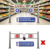 100 cm-200 cm Supermarket Entrance Safety Gate,Stainless Steel Warehouse Pedestrian Gate Door for Library Store Entrance Gate 1-Way Closing Swing Gate 12097cm view 4