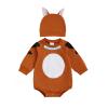 GINEVSAL Baby Girl Boy Halloween Costumes Black Cat/Dog/Dalmatian Long Sleeve Romper with Hat Set Halloween Outfit (Brown, 3-6 Months) view 1