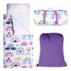 Hi Sprout Toddler Nap Mat with Removable Pillow & Soft Blanket, All-in-One Lightweight Sleeping Bag for Daycare, Preschool, Kindergarten & Travel, Washable Bedding for Kids Boys & Girls (Rainbow) view 1