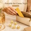 5 Pcs Gold Dice Set with Case, Premium Metal Dice Set Fancy Dice for Mahjong Dice Set, Game Dice Playing Dice 6 Sided Dice Set for Board Game Dice Party RPG Poker Tabletop Games view 4