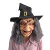 Creepy Wrinkles Old Lady Mask with Hat & Hair,Full Head Scary Evil Witch Mask,Realistic Old Women Face Masks for Halloween Birthday Haunted House Role-Play Party view 1
