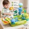 Toddler Sink, Toy Sink with Running Water, Toddler Play Set - Dinosaur Themed Kids Water Table with Fishing, Dishwashing & Slide, Electric Circulating System, 20in Plastic Toy for Toddlers view 2