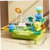 Toddler Sink, Toy Sink with Running Water, Toddler Play Set - Dinosaur Themed Kids Water Table with Fishing, Dishwashing & Slide, Electric Circulating System, 20in Plastic Toy for Toddlers view 4