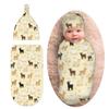 Goats Newborn Baby Swaddle Blanket Baby Stuff,with Beanie hat Sets, Soft Gifts for Unisex Boys Girls Shower Infant view 1