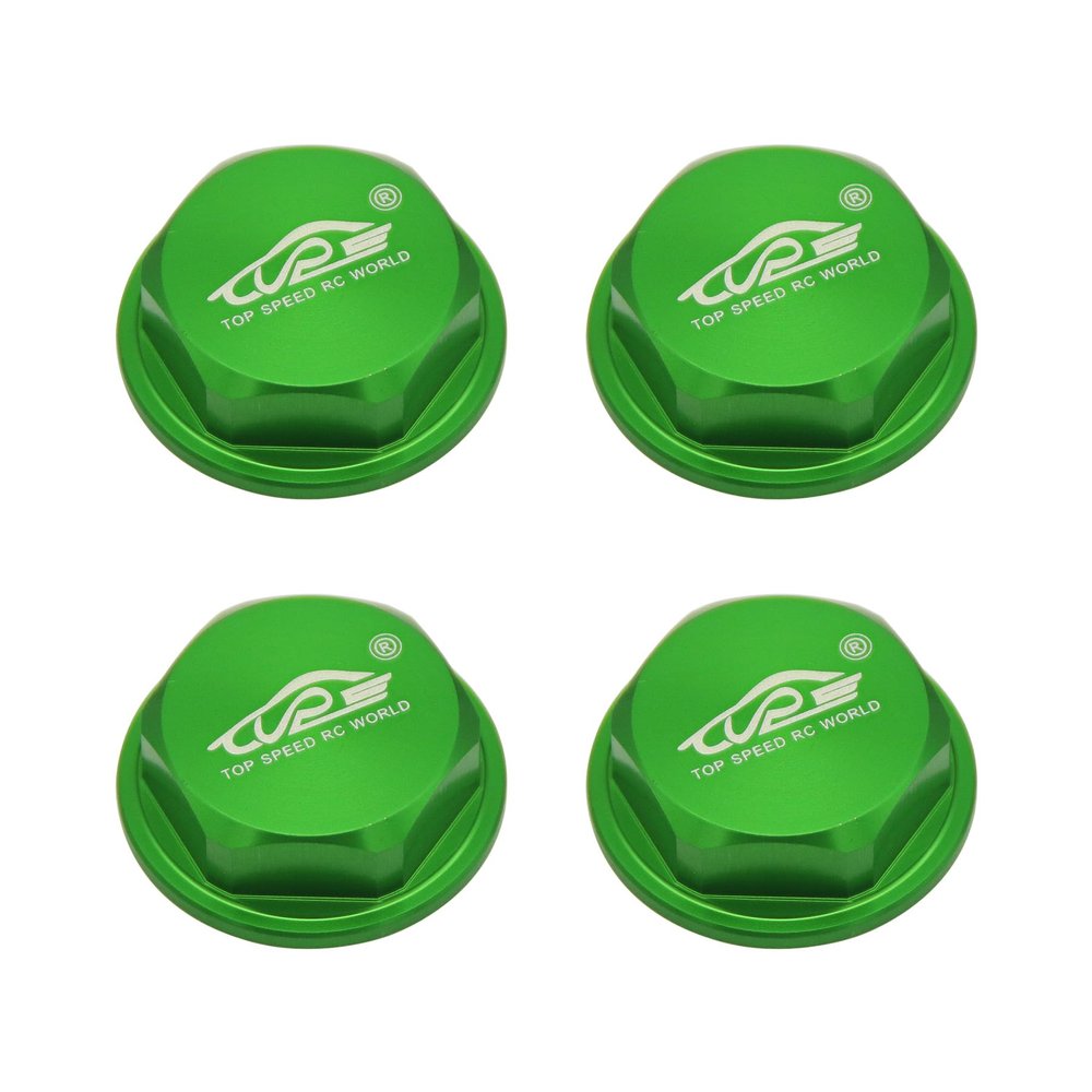 FLMLF Metal Enclosed Wheel Nut Cap 24mm for 1/5 HPI ROFUN ROVAN King Motor Baja 5B 5T 5SC SS Remote Control Car Parts (Green)