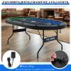 REAHOISY LED Poker Table, 84" 10 Players Oval Foldable Texas Holdem Casino Table with Tri-Color LED Lights, Board Game Table for Home Game Room with 10 Cup Holders and Padded Armrests view 4