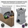 ASUIU Medieval Dice Tower - Premium Composite Stone & Wood Texture Castle Dice Roller for DND, TTRPG, Pathfinder - Portable Compact Dice Castle with Integrated Tray - Fits Full 7-Die Polyhedral Set view 3