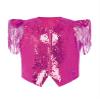 JEYPINMI Kids Girls Jazz Dance Costume Metallic Fancy Show Suit Vest with Ruffles Flared Pants Outfit for Performance Hot Pink 10 view 4