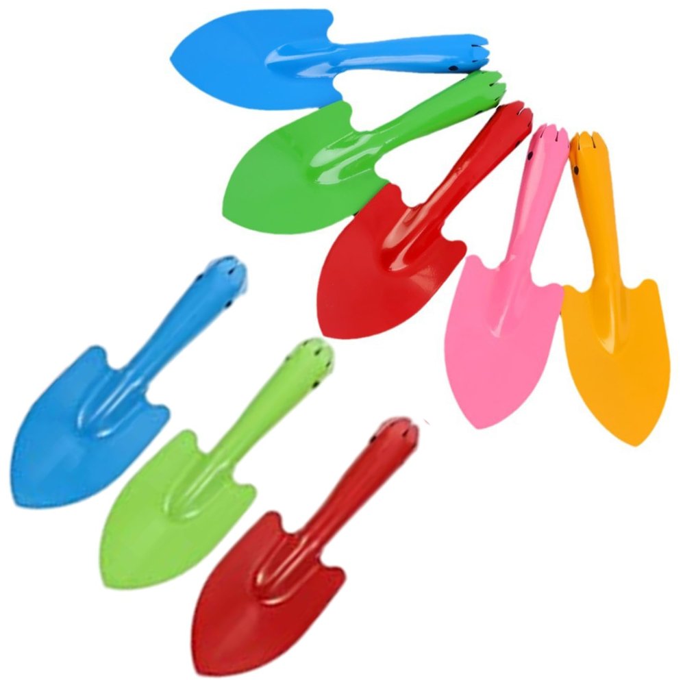 Bucket Trowel, 8pcs Toddler Gardening Set, Kids Shovels for Digging Dirt - Metal Mini Bucket Trowels with Flower-Shaped Handles (Random Colors) Kids Gardening Tools Tools