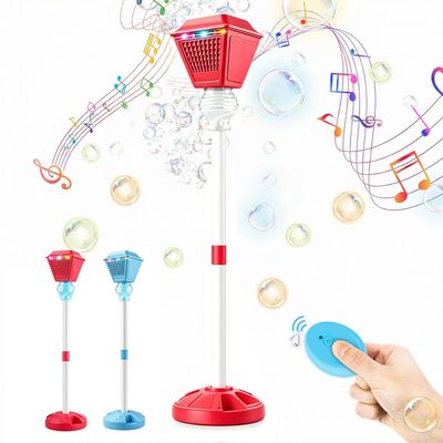 Automatic Bubble Machine, 2026 New Light Up Bubble Torch Garden Lamp with Adjustable Height Up to 47 Inche with LED Lights & Music for Birthday Party Garden Yard (Red)