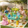 NewGtuizi Play Sink for Toddlers 1-3, Play Sink with Running Water Electric Recirculating Toy with Volcano Spray, Fishing & Slide Activities (Blue), Water Table for Toddlers 1-3, Table view 4