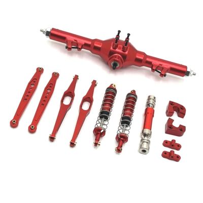 MYHWDRNU RC Car Parts Compatible with Wltoys 124006 12423 12427 12428 12429 Metal Rear Axle Drive Shaft Shock Absorber Trailing Arms 1/12 RC Car Parts Kit(Red)