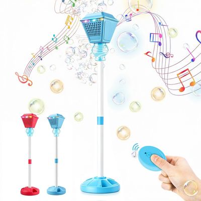 Automatic Bubble Machine, 2026 New Light Up Bubble Torch Garden Lamp with Adjustable Height Up to 47 Inche with LED Lights & Music for Birthday Party Garden Yard (Blue)