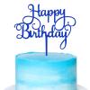 ZHENGYE Happy Birthday Cake Topper Decoration For Birthday Decorations Supplies(Blue) view 1