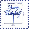 ZHENGYE Happy Birthday Cake Topper Decoration For Birthday Decorations Supplies(Blue) view 2