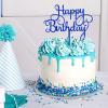 ZHENGYE Happy Birthday Cake Topper Decoration For Birthday Decorations Supplies(Blue) view 4