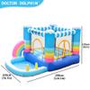 Doctor Dolphin Rainbow Inflatable Bounce House for Kids, Kids Bouncy Castle Slide Combo, Outdoor Indoor Inflatable Jumping Bouncer Playhouse with Blower-62112 view 3