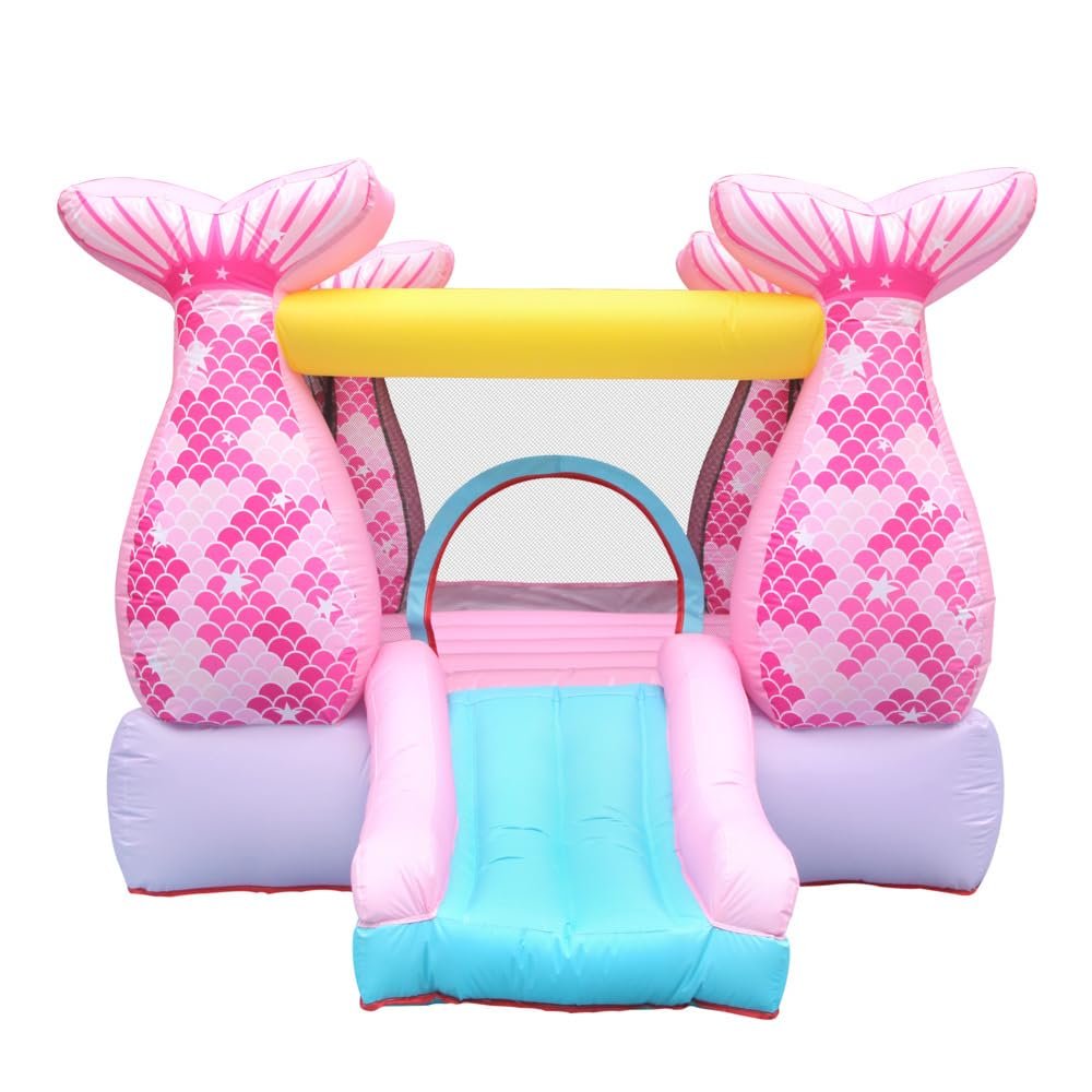 Doctor Dolphin Kids Bouncy Castle Slide Combo, Outdoor Indoor Inflatable Jumping Bouncer Playhouse with Blower, Durable Inflatable Trampoline Playground for Children-62110