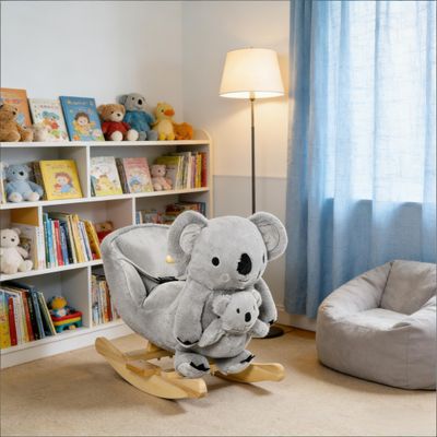 Koala-Shaped Rocker Cute Australian Animal, Soft Plush, Sturdy Rocking Horse for Toddlers