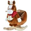 Kids Ride-On Rocking Horse Toy, Rocker with Lullaby Song, Hand Puppets & Soft Plush Fabric for Children 18-36 Months, Brown view 1