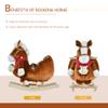 Kids Ride-On Rocking Horse Toy, Rocker with Lullaby Song, Hand Puppets & Soft Plush Fabric for Children 18-36 Months, Brown view 4