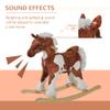 Wooden Toddler Rocking Horse, Kids Plush Rocking Chair Toy with Nursery Rhyme Music Brown view 4
