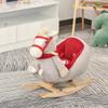 Kids Ride-On Rocking Horse Toy, Rocker with Lullaby Song, Hand Puppets & Soft Plush Fabric for Children 18-36 Months, Gray view 2