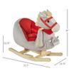 Kids Ride-On Rocking Horse Toy, Rocker with Lullaby Song, Hand Puppets & Soft Plush Fabric for Children 18-36 Months, Gray view 3