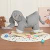Kids Ride-On Rocking Horse Toy with Elephant Sounds,Elephant Rocking Toy with Hand Puppets and Safety Belt for Children 1-3 Years,Soft Plush Fabric,Grey view 4