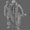 Black Snake FSJ-03 1/35 2 Fallschirmjager with a Wounded Comrade Resin kit 3D Printed Scale Model/Replica view 1