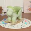 Kids Ride-On Rocking Horse Toy with Jingle Bells,Dinosaur Rocking Toy with Hand Puppets and Safety Belt for Children 1-3 Years, Soft Plush Fabric,Green view 1