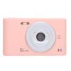 50MP Dual Lens Digital Camera, Compact Portable Camera with Self Adaptive Anti Shaking, 2.4 Inch Screen, HD Vlogging Camera for Kids and Students with Tripod and Storage (Pink) view 2