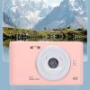 50MP Dual Lens Digital Camera, Compact Portable Camera with Self Adaptive Anti Shaking, 2.4 Inch Screen, HD Vlogging Camera for Kids and Students with Tripod and Storage (Pink) view 3