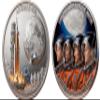 Artemis II 2026 Commemorative Coin, First Crewed Lunar Mission Coin, Space Exploration Collectible Souvenir for Astronomy Fans, Lunar Mission 3D Commemorative Coin (Fly to the Moon C) view 1