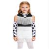 Shinsto Kids Girls Western Rodeo Cowgirl 2 Pcs Dance Outfit Halloween Fancy Sleeveless Jumpsuit with Gloves Dancewear Black 6 Years view 1