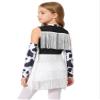 Shinsto Kids Girls Western Rodeo Cowgirl 2 Pcs Dance Outfit Halloween Fancy Sleeveless Jumpsuit with Gloves Dancewear Black 6 Years view 2