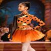 ACSUSS Girls Cavegirls Cosplay Dancewear Long Sleeve Caveman Dress Prehistoric Leopard Tutu Skirt Romper Orange 6 Years view 3