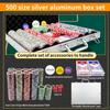Petjirohot 500PCS Chips Professional Poker Chip Set with Aluminum Case, 11.5 Gram Composite Clay Chips, 2 Decks of Cards, 5 Dice & Dealer Button - Perfect for Texas Holdem, Blackjack, Casino Night view 3