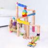 Gralara 100 Pieces Wooden Marble Run Brain Training Ball Track Building Blocks Hands-on Learning Block Set for Kids view 2