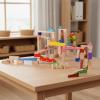 Gralara 100 Pieces Wooden Marble Run Brain Training Ball Track Building Blocks Hands-on Learning Block Set for Kids view 4