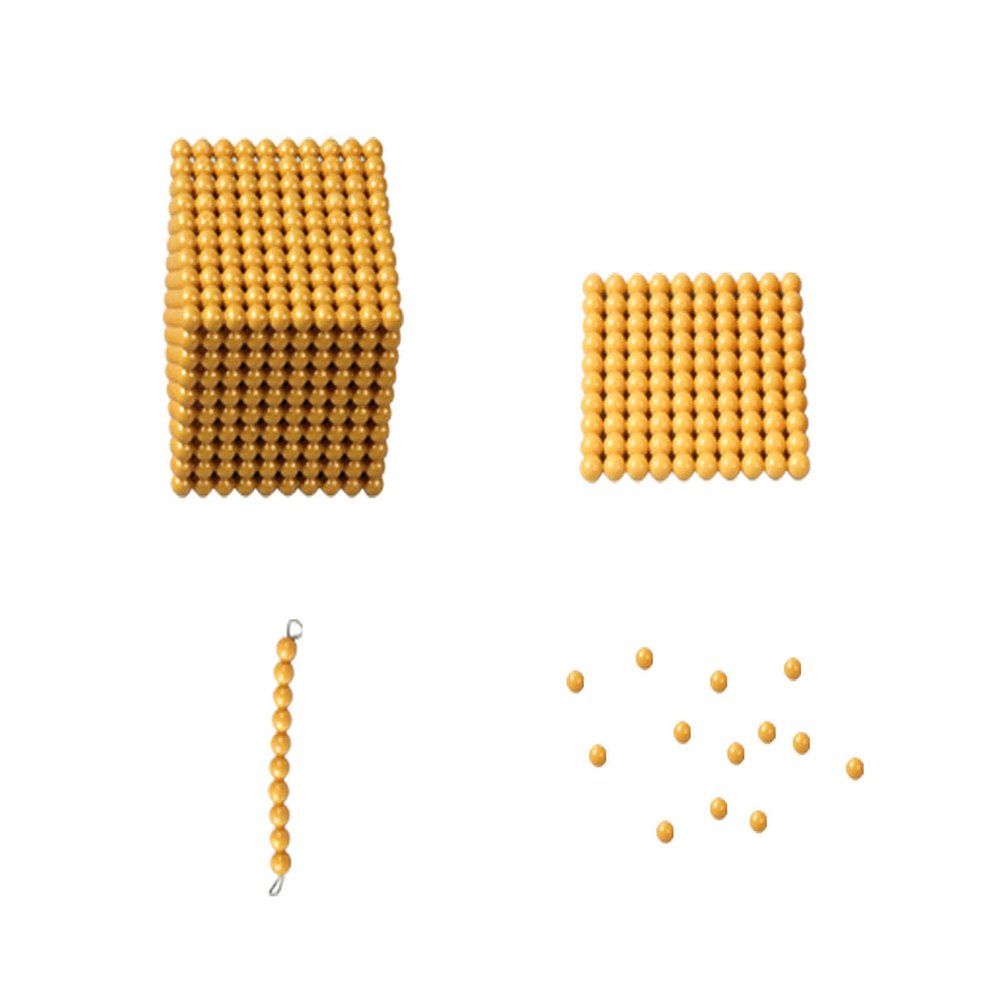 LLTCMAOYI Montessori Golden Math Beads Set, Early Counting Arithmetic Toys