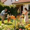 Wind Spinner-Garden Tractor Wind Spinner, Orange Tractor Windmill Spinners with Rotating Wheels, Wrought Iron Tractors Windmill, Winds Spinners for Yard and Garden view 2