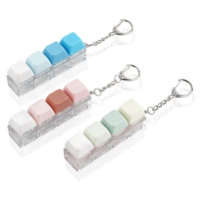3 Packs Keyboard Fidget Toy, Clicky, Creamy & Silent 3 Types of Sound Keycap Keychain, Stress Relief Toys Adults - Helps Stay Focused and Ease Anxiety at Work or Travel