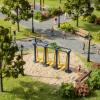 predolo 1/64 Scale Park Exercise Machines Equipment Realistic Design Miniature Outdoor Exercise Equipment Highly Detailed Micro Landscape Prop, Painted, Horizontal Bar view 4